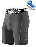 Nepest Men's Cycling Underwear 4D Padded Bike Biking Bicycle Biker Shorts MTB Mountain Bike Liner Cycle Tights for Riding with Side Pockets Graphite Grey/Graphite Grey,L