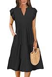 Summer Dresses for Women 2025 Elegant Classy Casual Graduation Plus Size Spring Midi Mother of Bride Boho Maxi Dress Fashion Vacation Seniors Formal Cocktail Clothes Black Medium