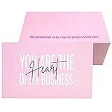 RXBC2011 Thank you Cards you are the Heart of my business Cards Package Insert for online business Pack of 100 (100 Card pink)