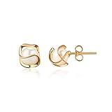 Barzel 18K Gold Plated Caged Pearl Stud Earrings, 4MM - Made In Brazil