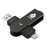 Thetis Pro FIDO2 Security Key, Two Factor Authentication NFC Security Key FIDO 2.0, Dual USB A Ports & Type C for Multi layered Protection (HOTP) in Windows/MacOS/Linux, Gmail, Facebook,Dropbox,Github