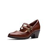 Clarks Women's Emily2 Jane Pump, Tan Leather, 9 Narrow
