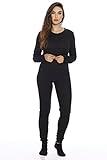 Just Love 95862-Black-M Women's Thermal Underwear Pajamas Set Base Layer Thermals