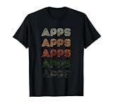 Love Heart Apps Tee Grunge Vintage Style Black Apps T-Shirt