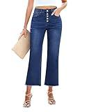 GRAPENT High Waisted Capris for Women Jean Outfits for Women Crop Pants Women's Wear to Work Pants & Capris Women's Stretch Jeans Western Outfit Color Nightfall Blue Size M Medium Size 8 Size 10
