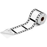 Filmstrip Party Tape Filmstrip Sticker Film Strip Border Tape Movie Decor Film Border Roll Movie Party Decorations 3 Inch by 100 Feet, Black and White for Theme Party Table Decor Home Crafts