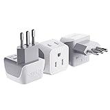 Ceptics Italy Travel Plug Adapter, Chile Plug Adapter with Dual USA Input, Compact Type L Plug Adapter, Safe Grounded Plug, Perfect for Cell Phones, Laptops, Chargers, 3 Pack - CT-12A
