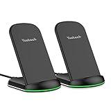 Yootech [2 Pack] Wireless Charger,10W Max Wireless Charging Stand,Compatible with iPhone 16/16 Plus/16 Pro Max/15/14/13/SE 2022/12/11/X/8,Galaxy S22/S21/S20/S10(No AC Adapter)