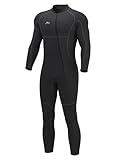 Hevto Men Wetsuits 3/2mm Neoprene Front Zip Full Wet Suit Keep Warm for Surfing Swimming SUP Snorkeling Diving (M2-Black, M)