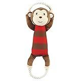 Luvable Friends Baby Squeaky Plush Dog Toy with Rope, Monkey, One Size