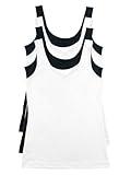 Felina Reversible Cotton Womens Tank Top | 4-Pack Black White
