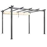 Garden Winds Replacement Canopy Top Cover Compatible with The Purple Leaf ZYMPG1013 Pergola 10x13, DOMI 10x13 Pergola, Kozyard 10x13 Pergola and Most 10' x 13' Retractable Pergolas - Riplock 350