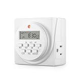 BN-LINK 7 Day Heavy Duty Digital Programmable Timer, 120V, 60Hz, Dual Outlet, Indoor, for Lamp Light Fan Security ETL Listed