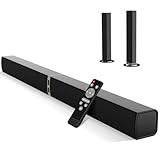 MZEIBO TV Sound Bar, 60W Sound Bars for Smart TV, Bluetooth 5.0 Soundbar for TV, 31.5 Inch Wired & Wireless Detachable Sound Bar with ARC/Optical/AUX, Enhanced Home Theater Audio for Smart TV