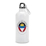 VEHFA Antigua And Barbuda Travel Sports Water Bottles Antigua And Barbuda Flag Funny Quotes Aluminum Water Bottle with Carabiner Clip & Sport Top, 20 OZ