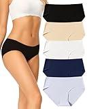 voenxe Womens Seamless Hipster Panties Stretch Breathable No Show Bikini Underwear 5 Pack