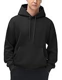 THE GYM PEOPLE Men's Loose Fit Pullover Hoodie Soft Lightweight Hooded Sweatshirt with Pockets Black