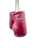 Breast Cancer Awareness Accessories Pink Mini Boxing Gloves Car Mirror Hanging Decor，Breast Cancer Gifts for Women，Non-Toxic Safe Driving Accessories Cancer Survivor Gifts for Woman (Beat it)