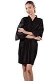 Fancystyle Pack of 20 Disposable Spa Robes Travel Kimono,Hair Salon Smocks Capes Haircut Cape Salon Robesfor Spa -Black/White
