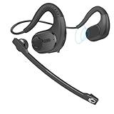 iDIGMALL Bluetooth Headset with Detachable Microphone, Multi-Point Wireless Headset w/DSP Noise Canceling Mic for Phone PC Laptop, Comfort & Light Open Ear headphones for Office Meeting Home Work, 12H