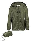 COOFANDY Mens & WoMens Raincoat Waterproof Adult Rain Jacket Reusable Rain Poncho with Hood