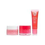 W7 Sweet Dreams Lip Care Trio - 3 Piece Gift Set - Overnight Lip Mask, Lip Balm & Lip Scrub - Strawberry