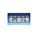 Dukal TEC 4019 Tech-Med Clear Plastic Sundry Jars, Plastic Lids, 6-1/2"H x 4-1/4" Dia (Pack of 5)