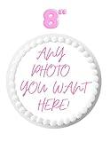 Custom Cake Topper Edible Personalized PRE CUT Your Own Image Birthday 8 inch Customize Round Circle