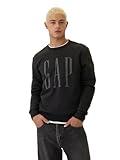 GAP Mens Logo Fleece Crew Sweatshirt Black L