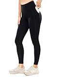 IBL Black Leggings with Pockets 25 Inch, Ultra Soft Tight Compression for Women Walking DailyWear Black Medium