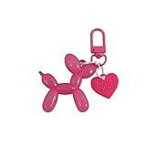 tenghong2021 Cute Jelly Balloon Dog Keychain for Women Key Chain for Car Keys Handbag Purse Accessories -Rose Pink