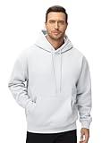 THE GYM PEOPLE Men's Fleece Pullover Hoodie Loose Fit Ultra Soft Hooded Sweatshirt With Pockets Light Grey