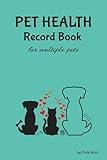 Pet Health Record Book for Multiple Pets: Up to 3 Animals, Keep All Your Cat and Dog Medical Info Organized: Vaccinations, Vet Visits, Diet & Exercise, Worm and Flea Treatments