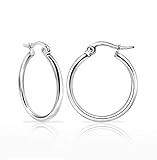 Hoops & Loops - Sterling Silver 20mm High Polished Click Top Hoop Earrings in Sterling Silver