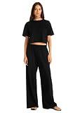 Vitamin A Women's Coast Cotton Jersey Pant Bottom, Black, Medium