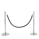 US Weight - U2140 Premier Chrome Post and Black Velvet Rope Crowd Control Stanchions