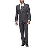 J.M. Haggar Men's Premium Stretch Classic Fit Suit Separates-Pants, Dark Heather Grey-Jacket, 48 Tall