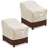 Vailge Patio Chair Covers, Lounge Deep Seat Cover, Heavy Duty and Waterproof Outdoor Lawn Patio Furniture Covers (2 Pack - Large, Beige & Brown)