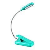 VAVOFO Rechargeable Book Light, Blue Light Blocking, Amber 1600K Clip On Reading Light, Eye Care 7 LEDs Kids Book Light for Reading in Bed with Power Indicator for Bookworms (Emerald Green)