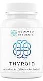 Evolved Elements Raw Grass-Fed Desiccated Bovine Thyroid - Thyroid Support for Women - Energy & Metabolism Support - New Zealand Sourced, Non-GMO, 60 Capsules