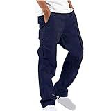 Cargo Pants for Men Stretch Casual Joggers Athletic Pants Cotton Loose Baggy Tactical Pants Straight Leg Sweatpants Prime of Day Deals Today 2024 Mens Lounge Pants with Pockets Navy S