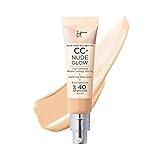 IT Cosmetics CC+ Nude Glow Lightweight Foundation + Glow Serum with SPF 40 - With Niacinamide, Hyaluronic Acid & Green Tea Extract - Medium - 1.08 fl oz