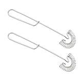 KarDoL 2 Pack Stainless Steel Spring Coil & Flat Whisks - Scandinavian Handheld Design for Eggs, Cream, Sauces, Gravy - Spiral Whipper Blender Beater Cooking Tools