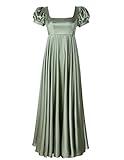 Regency Dresses for Women Bridgerton Dress Jane Austen Ball Gown Empire Waist (Mint Green, US10)