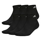 adidas Men's Athletic Cushioned Low Cut Socks with Arch Compression for a Secure fit (6-Pair), Black/Aluminum 2, L