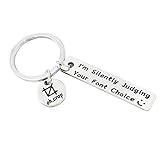 Hibetek Graphic Designer Gift Artist Gift Coworker Gift Web Designer Gifts I'm Silently Judging Your Font Choice Keychain End of Year Gift for Graphic Artist (Font Choice)