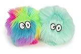 SmartyKat (2 Count Fuzzy Friends Plush Catnip Ball Cat Toys - Rainbow/Turquoise, 2 Count