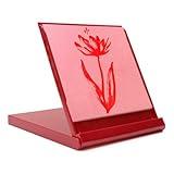 Mini Buddha Board Art Set: Water Drawing Writing Board w/ Mini Water Brush for Mindfulness & Meditation – Zen Based Drawing Board - Painting & Art Supplies – Ideal Relaxation Gifts (5” x 5”, Red)