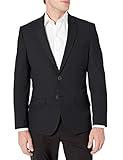 Amazon Essentials Men's Long-Sleeve Button-Front Slim-Fit Stretch Blazer, Black, 38