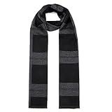 American Trends Mens Classic Scarf Black Grey Scarf Cold Weather Scarfs for Men Soft Warm Winter Scarves Mens Fashion Scarf Black Grey